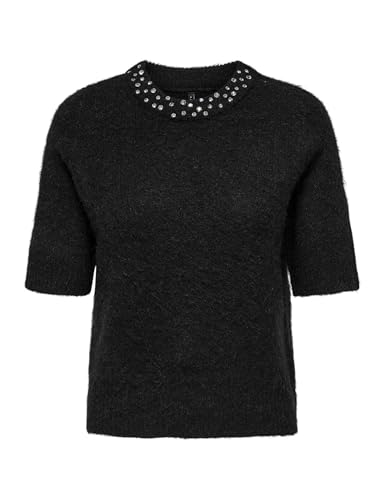 Onlrina Life S Rhinestone O-Neck Knt, Nero, M - Amazon Italy à 9.64€