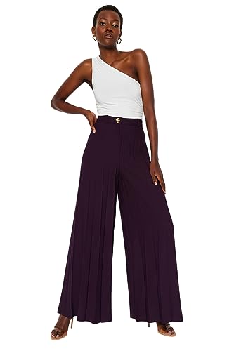 Trendyol Pantaloni Donna TWOSS23PL00352, Prugna, 42 - Maison & Cuisine en promo à 13.39€