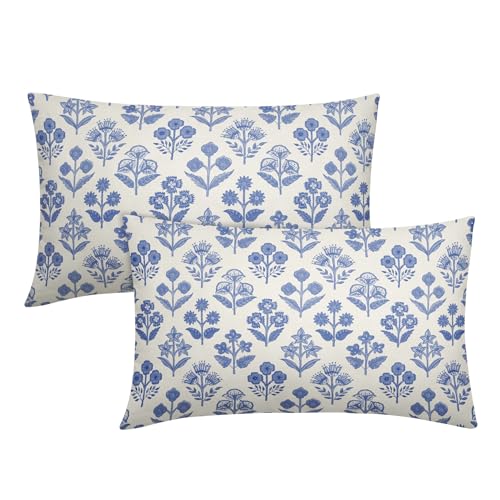 Sivirary Blaue Kissenbezüge mit Blumenmuster, 30,5 x 50,8... - Maison & Cuisine Amazon Allemagne à 3.00€