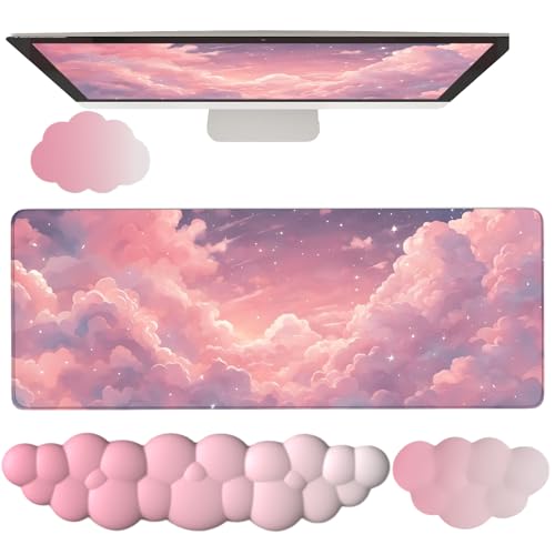 Alfombrilla de mouse grande rosa para escritorio, teclado... - Jouets & Jeux en promo à 27.13€