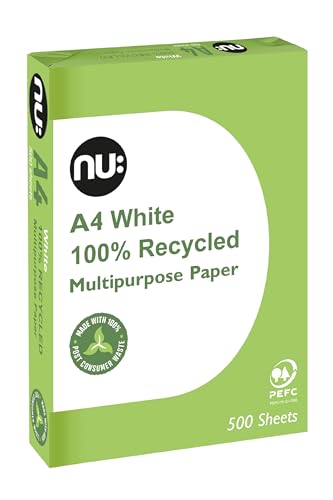 nu: A4 Recycled Multipurpose Paper | White | 500 Sheets |... - Maison & Cuisine Amazon Royaume-Uni à 6.00€
