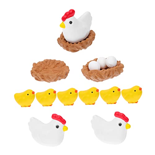 Cabilock 3 Juegos Adorno De Resina De Pollito Juguetes De... - Maison & Cuisine en promo à 12.69€