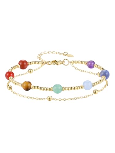 Jovivi - Pulsera de chakra de piedra natural de doble... - Home & Kitchen Amazon Spain à 10.37€