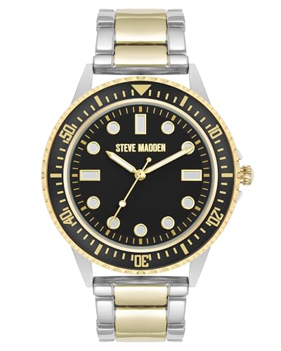 Steve Madden Reloj para Hombre con Pulsera, Bicolor/Negro - Amazon Espagne à 23.26€
