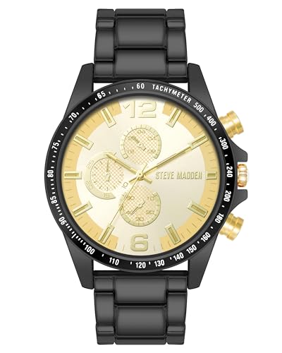 Steve Madden Reloj para Hombre con Pulsera, Champán/Negro - Amazon Espagne à 22.01€