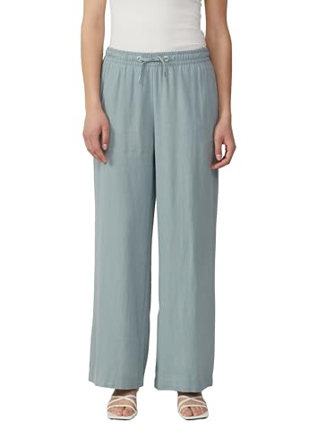 QS Leinenmixhose mit Gummizug und weitem Bein - Jardin & Extérieur en promo à 21.40€