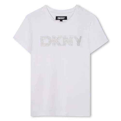 DKNY D62406 Camiseta para niña, Blanco, 4 años - Vente Flash Amazon -61%