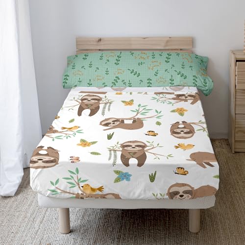 Happy sloth Juego de sábanas 2 piezas 160x270 cm (Cama... - Toys & Games Amazon Spain à 23.09€