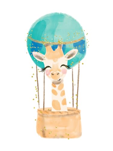Lámina infantil jirafa naranja en globo azul - Bébé & Puériculture Amazon Allemagne à 9.39€