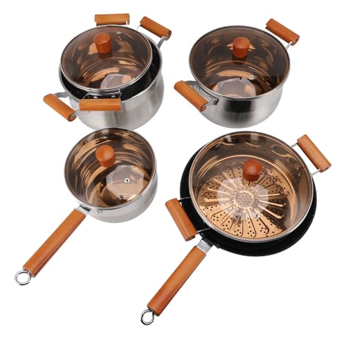 Crafted Stainless Steel Cookware Set, Wood Handle... - Maison & Cuisine Amazon Royaume-Uni à 77.99€