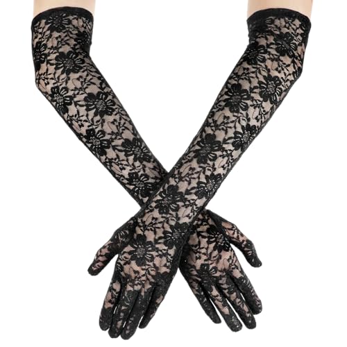 Yolev Guantes de Encaje Extra Largos para Mujer Floral Boda... - Beauté & Parfums Amazon Espagne à 2.51€