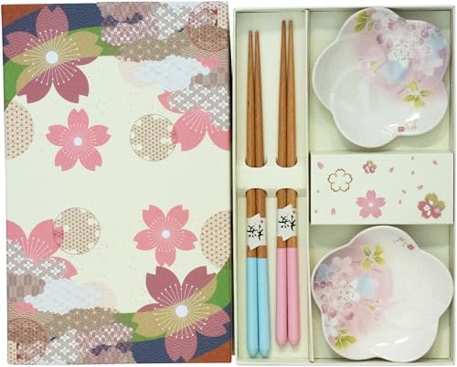 JADE TEMPLE Essstäbchenset mit Dippschalen Sakura - 1 Set - Amazon Allemagne à 6.01€