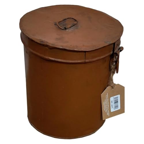 Bidon De Almacenaje De Metal Acabado Artesanal Marron - Amazon Allemagne à 20.21€