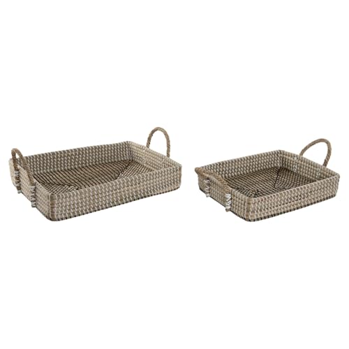 BANDEJA DECORACION SET 2 SEAGRASS PU 41X32X16 - Maison & Cuisine Amazon Italie à 21.68€