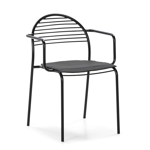 SILLA 57X55X80 METAL NEGRO/COJIN POLIPIEL NEGRO - Amazon Allemagne à 46.04€