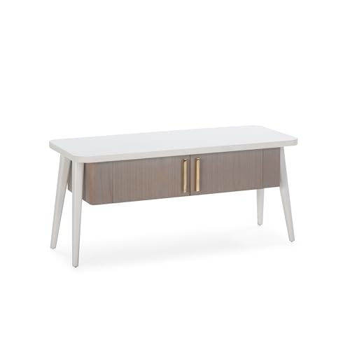 MUEBLE TV 110X45X50 MADERA BLANCO CON PATINA GRIS - High-Tech & Électronique Amazon Italie à 612.93€