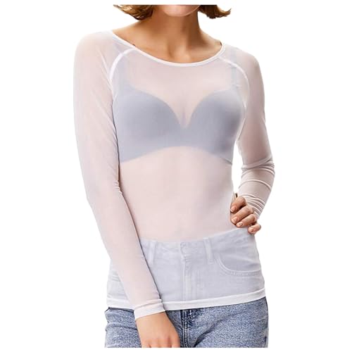 Camiseta de malla sexy para mujer, camiseta de malla... - Mode & Vêtements en promo à 1.99€