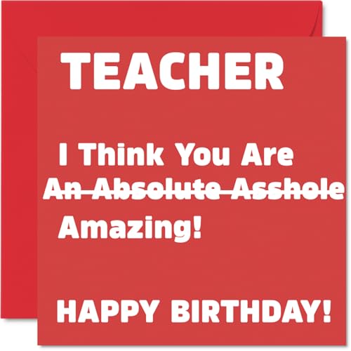 Rude Teacher Birthday Card - Absolute A**hole - Funny Happy... - Auto & Moto en promo à 2.06€