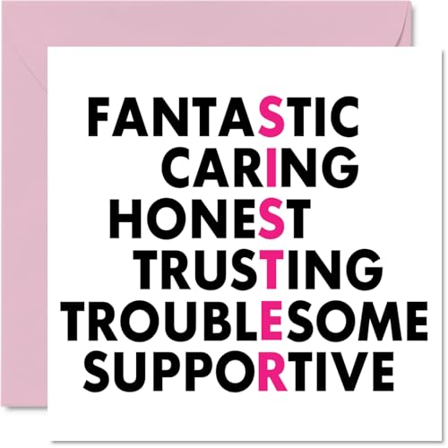 Sister Birthday Card - Family Acronym - Happy Birthday Card... - Jouets & Jeux en promo à 2.06€