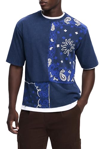 Desigual TS_Back Cutting PAI, 5032 Dunkelblau, S, Indien, S - Fashion & Clothing Amazon Germany à 31.48€