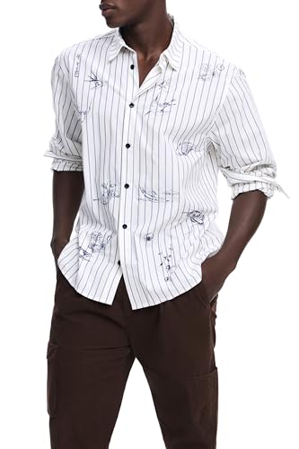 Desigual CAM_Stripes Printed, 9020 Ecru, M, China, M - Mode & Vêtements Amazon Allemagne à 44.24€