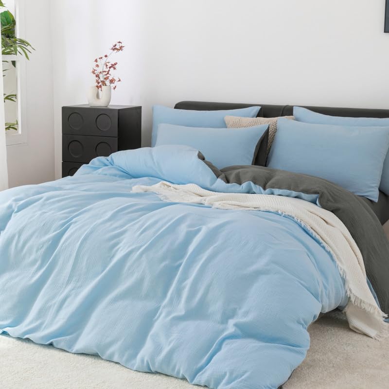 Gezu Parure de lit double en mousseline - 200 x 200 cm... - Maison & Cuisine Amazon France à 25.20€