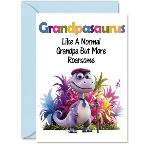 Grandpa Birthday Card - Roarsome Grandpasaurus - Happy... - Auto & Moto Amazon Royaume-Uni à 2.60€