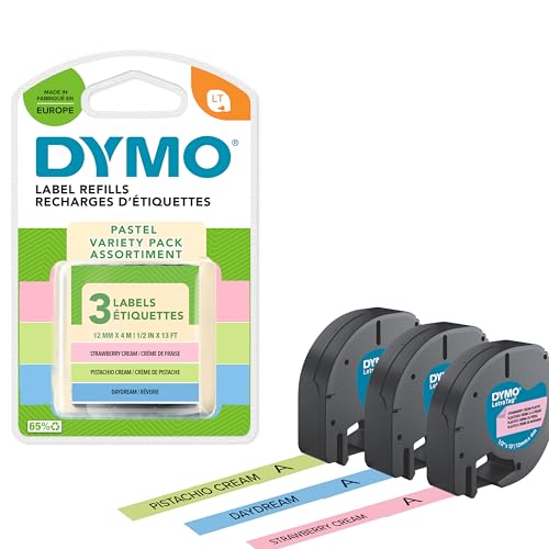 Dymo LetraTag Pastel Labels Starter Pack | 12mm x 4m Rolls... - Beauté & Parfums Amazon Royaume-Uni à 9.19€