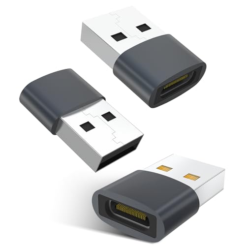 YISH Adaptador USB a Tipo C 2.0 (3 Pack)：USBC Hembra a USBA... - High-Tech & Électronique Amazon Espagne à 3.87€