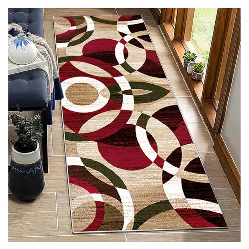BORKOY Hallway Runner Rugs Carpet red and brow Geometry... - Maison & Cuisine Amazon Royaume-Uni à 19.00€