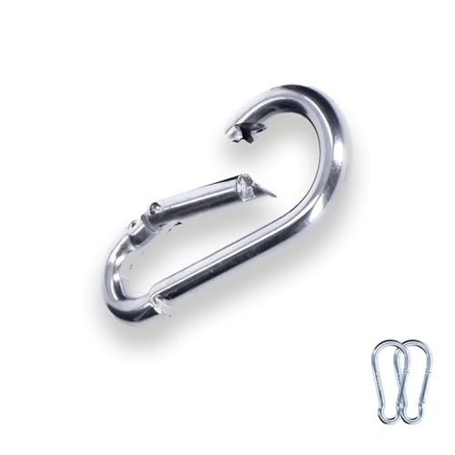 2x Hochfester Feuerwehr- Karabinerhaken 80x8mm bis 230Kg... - Sports & Fitness en promo à 2.20€