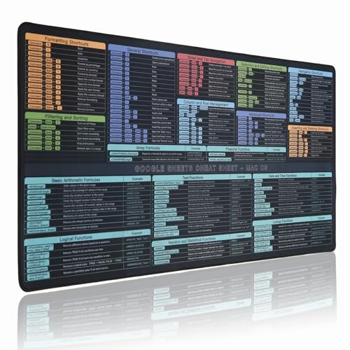 Google Sheet Cheat Sheet Mouse Pad, Large Mousepad... - High-Tech & Électronique Amazon Royaume-Uni à 3.00€