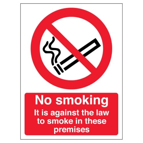 V Safety No Smoking In These Premises - Portrait 200 x... - Fournitures Bureau en promo à 2.48€