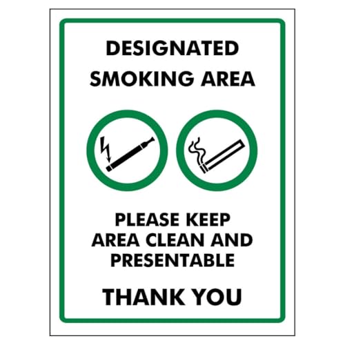V Safety Designated Smoking area Please Keep Area Clean and... - Maison & Cuisine en promo à 2.71€
