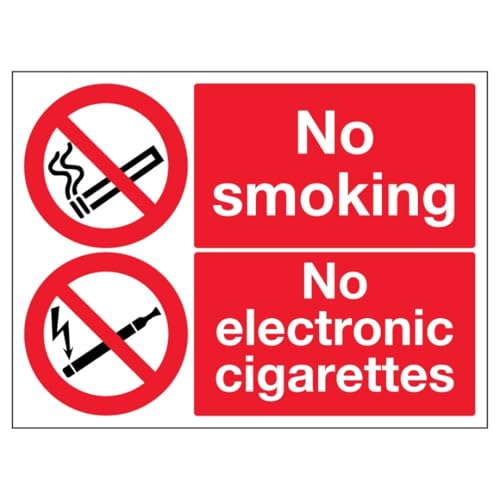 V Safety No Smoking No Electronic Cigarettes 300 x 200 mm... - Deal Amazon à 4.37€