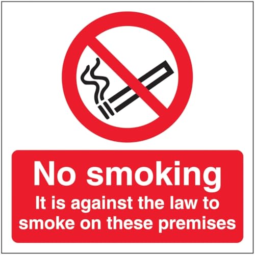 V Safety No Smoking On Premises 150 x 150 mm - 2mm Rigid... - Maison & Cuisine Amazon Royaume-Uni à 1.82€