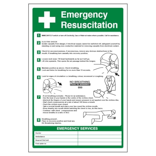V Safety Emergency Resuscitation 200 x 300 mm - 3mm Brushed... - Home & Kitchen Amazon UK à 3.12€