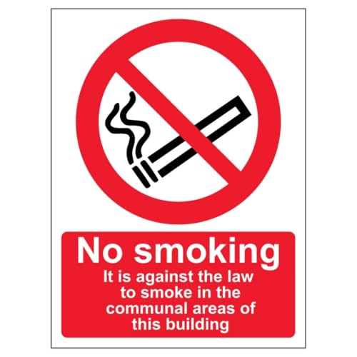 V Safety No Smoking In Communal Area - Portrait 150 x 200... - Maison & Cuisine Amazon Royaume-Uni à 1.81€