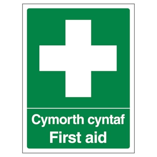 V Safety Welsh/English - First Aid - Portrait 150 x 200mm... - Maison & Cuisine Amazon Royaume-Uni à 1.91€
