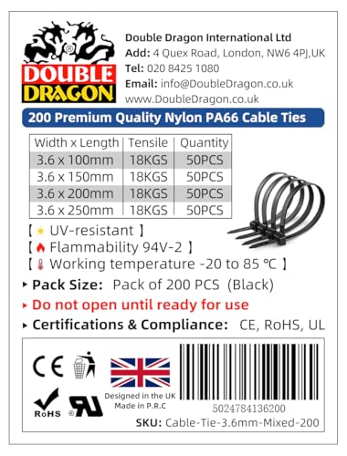 Double Dragon Lot de 200 attaches autobloquantes robustes... - Erreur de prix -75% à 7.72€