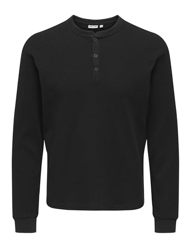 Onstobie Reg LS Henley Tee Noos, Nero, M - Amazon Italy à 12.42€