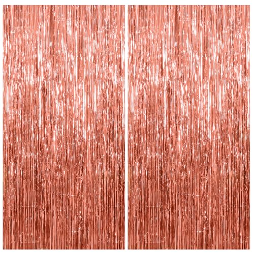 2 Rideaux Métallique Rosegold Brillant Tinsel （1×2m）... - Maison & Cuisine Amazon France à 4.49€