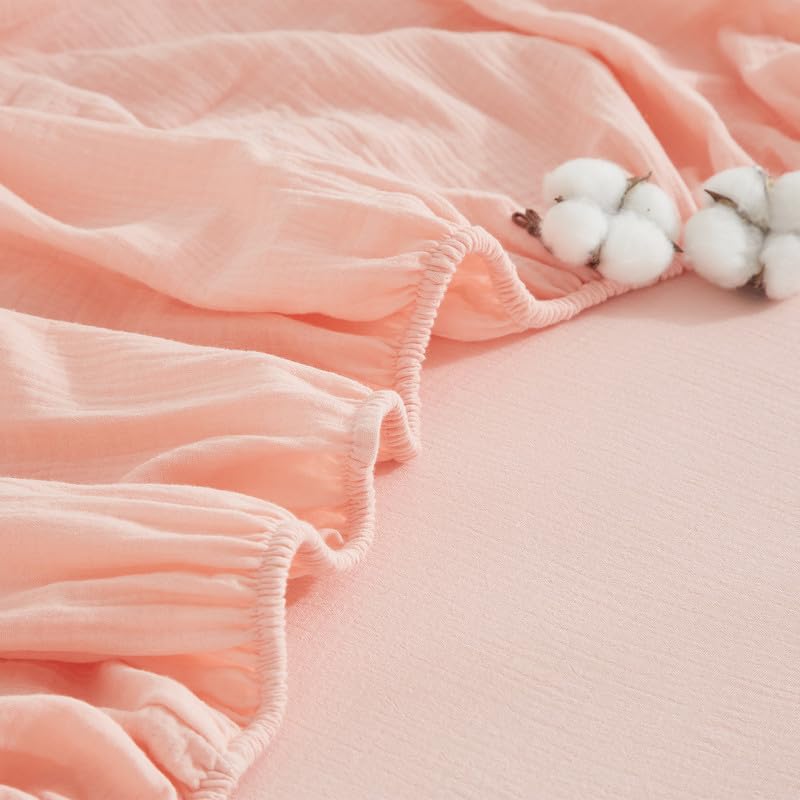 Gezu Drap-housse 180x200cm Double Muslin Rose Pâle Doux... en promo à 17,34€ (-60%) sur Amazon FR