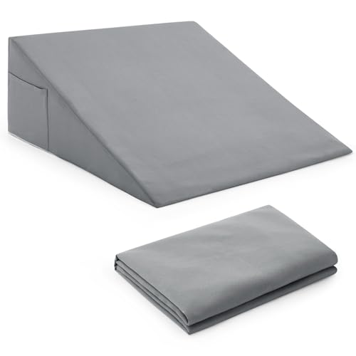 Horbaunal Silver Grey Bed Wedge Pillow Cover with Zipper... - Maison & Cuisine Amazon Royaume-Uni à 10.92€