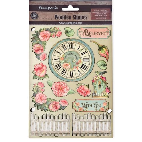 Stamperia - Coloured Wooden Shapes for Scrapbooking... - Maison & Cuisine Amazon Allemagne à 3.21€