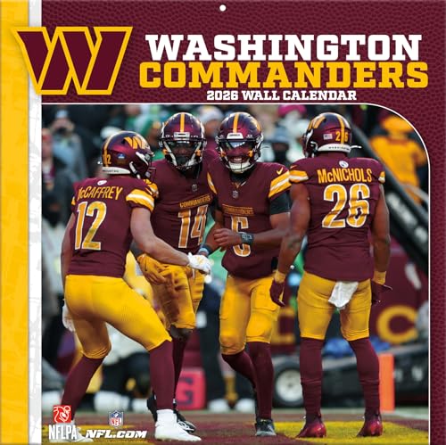NFL Kalender Wandkalender 2026 30x60cm Washington Commanders - Fournitures Bureau Amazon Allemagne à 1.17€