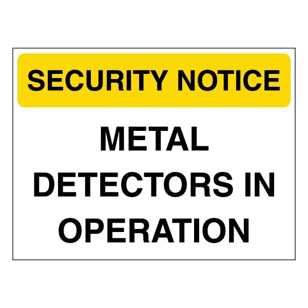 V Safety Security Notice - Metal Detectors In Operation... - Maison & Cuisine Amazon Royaume-Uni à 0.50€