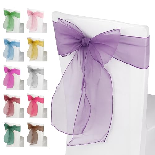 1 écharpe de chaise en organza violet - Large pour nœuds... - Maison & Cuisine en promo à 2.52€