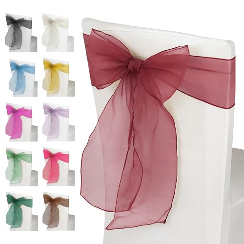 1 écharpe de chaise en organza bordeaux - Large ceinture... - Maison & Cuisine en promo à 2.52€