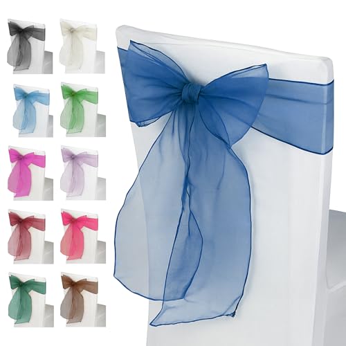 1 écharpe de chaise en organza bleu marine - Large pour... - Maison & Cuisine en promo à 2.52€